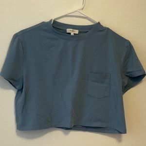 WOMENS CROPPED POCKET SHORT SLEEVE TOP